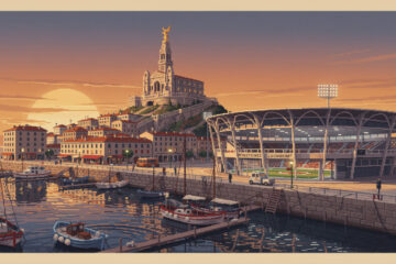découvrez notre sélection d'affiches de marseille mettant en avant le vieux-port, la bonne mère et le stade vélodrome. parfait pour décorer votre intérieur avec un style marseillais unique.